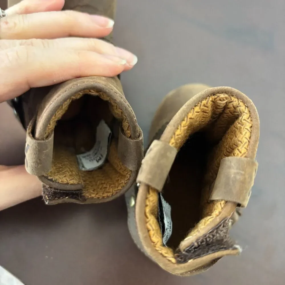 Frye Brown Harness Leather Riding Boots Baby Girl 1M 0-3 Months
